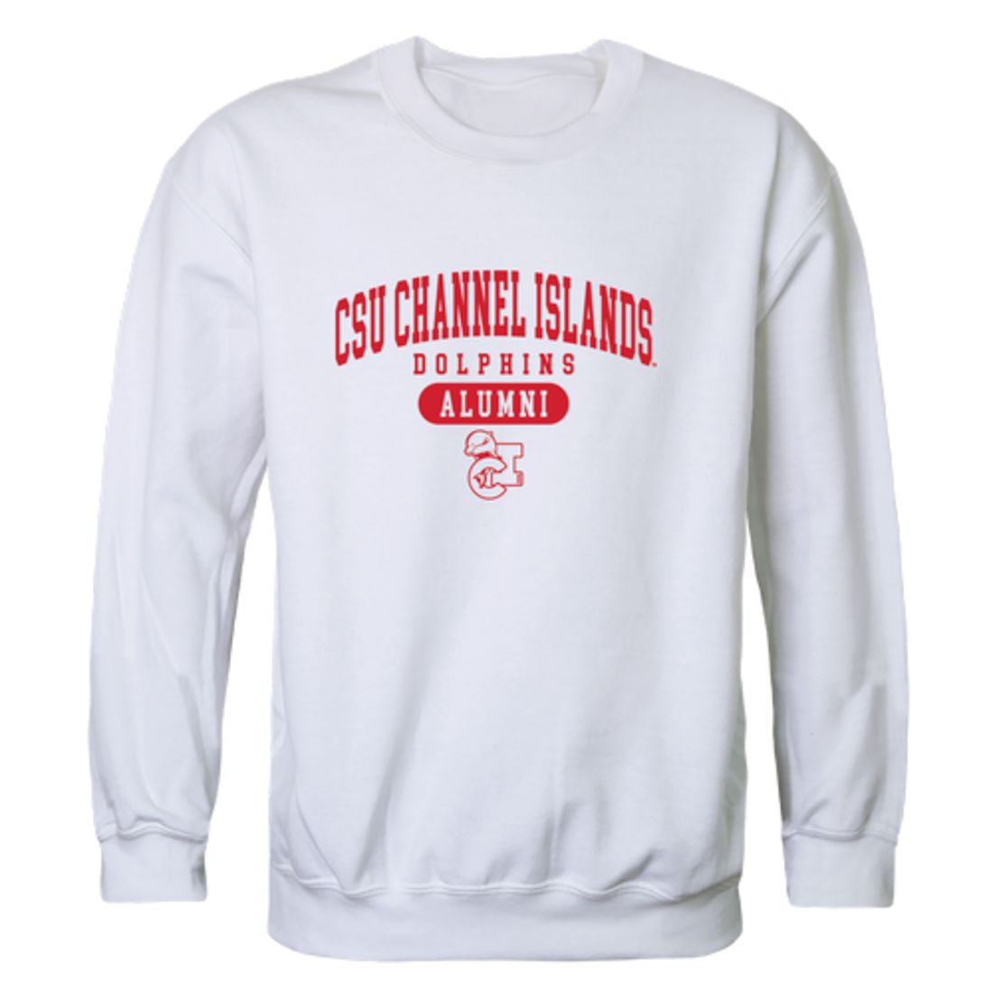 CSUCI California State University Channel Islands The Dolphins Alumni Fleece Crewneck Pullover Sweatshirt Heather Gray-Campus-Wardrobe