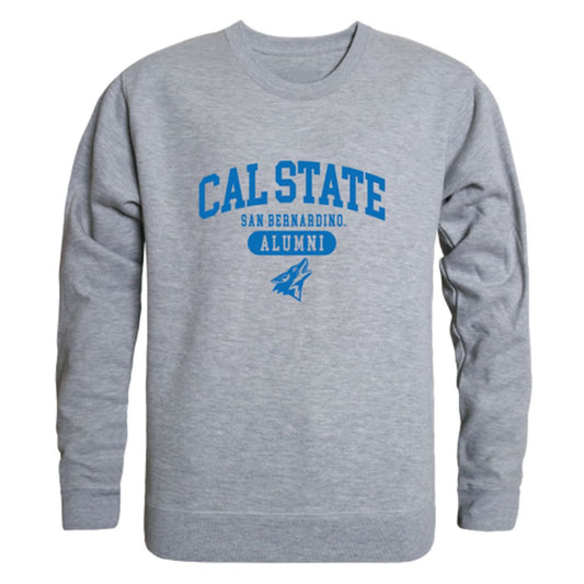 CSUSB California State University San Bernardino Coyotes Alumni Fleece Crewneck Pullover Sweatshirt Heather Gray-Campus-Wardrobe