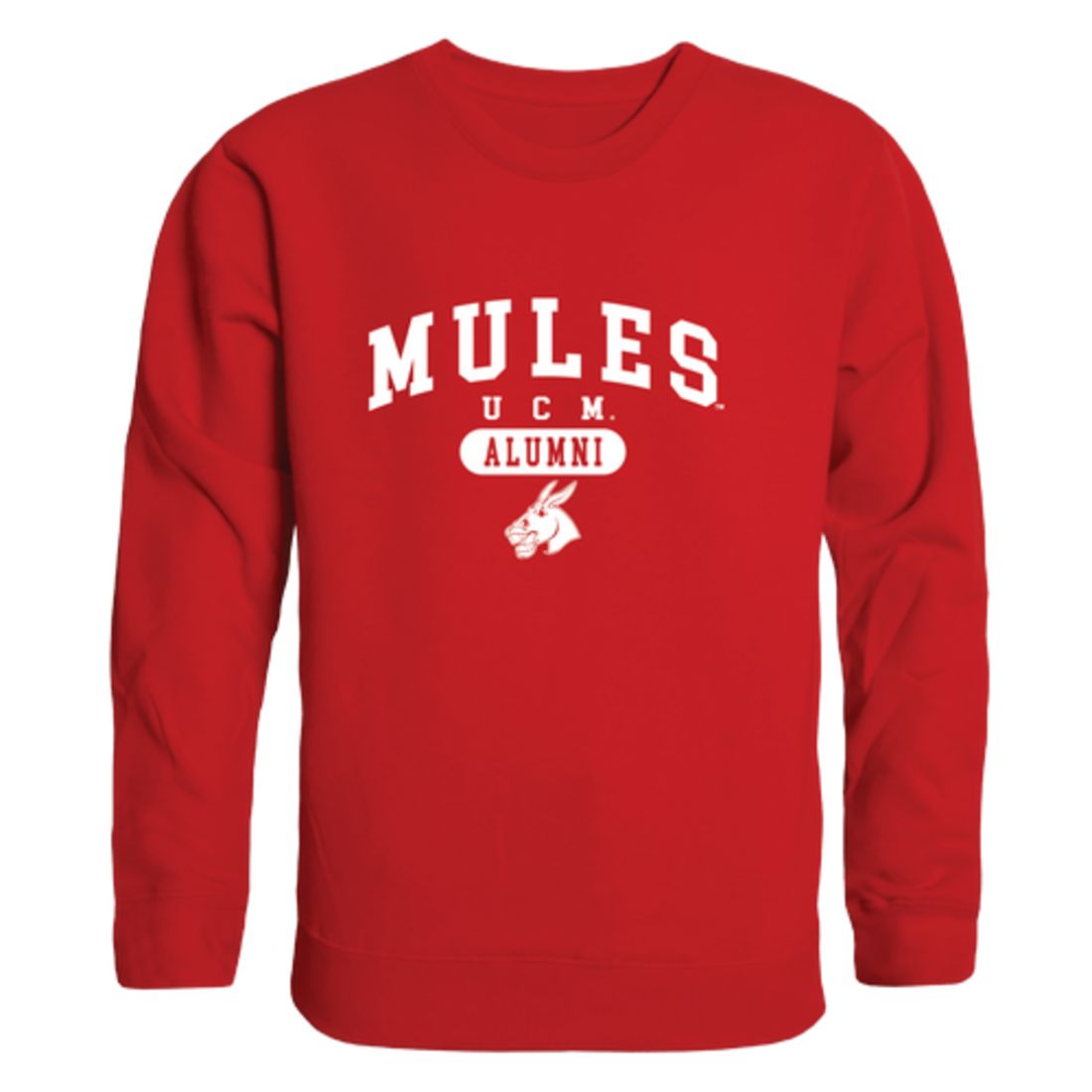 UCM University of Central Missouri Mules Alumni Fleece Crewneck Pullover Sweatshirt Heather Gray-Campus-Wardrobe