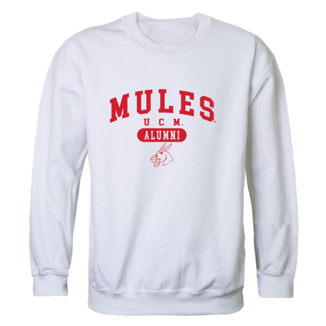 UCM University of Central Missouri Mules Alumni Fleece Crewneck Pullover Sweatshirt Heather Gray-Campus-Wardrobe