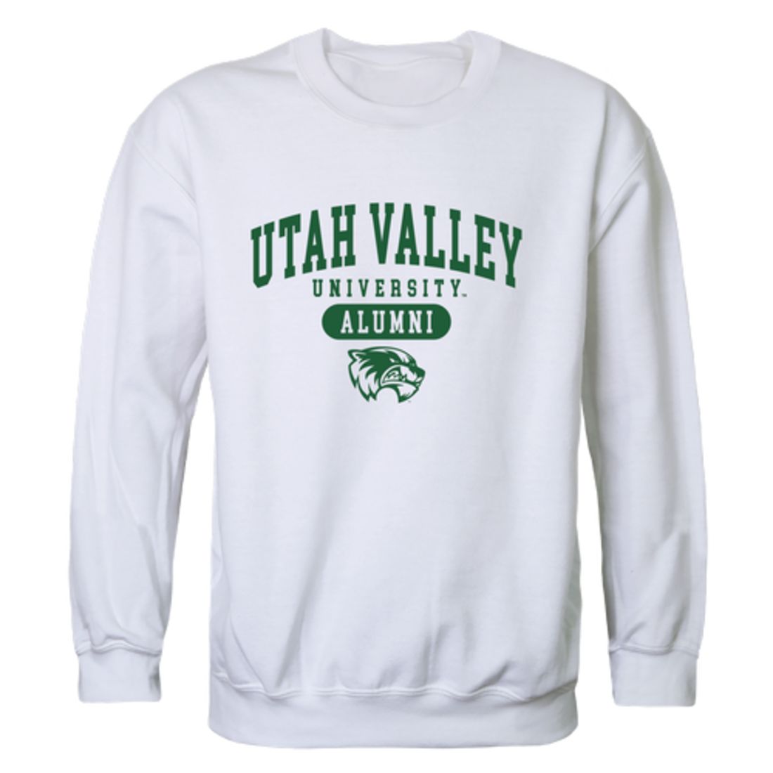 UVU Utah Valley University Wolverines Alumni Fleece Crewneck Pullover Sweatshirt Forest-Campus-Wardrobe