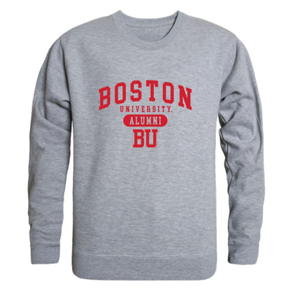 Boston University Terriers Alumni Fleece Crewneck Pullover Sweatshirt Heather Gray-Campus-Wardrobe