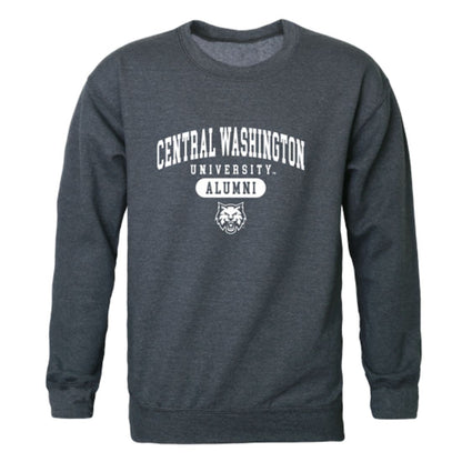 CWU Central Washington University Wildcats Alumni Fleece Crewneck Pullover Sweatshirt Heather Charcoal-Campus-Wardrobe