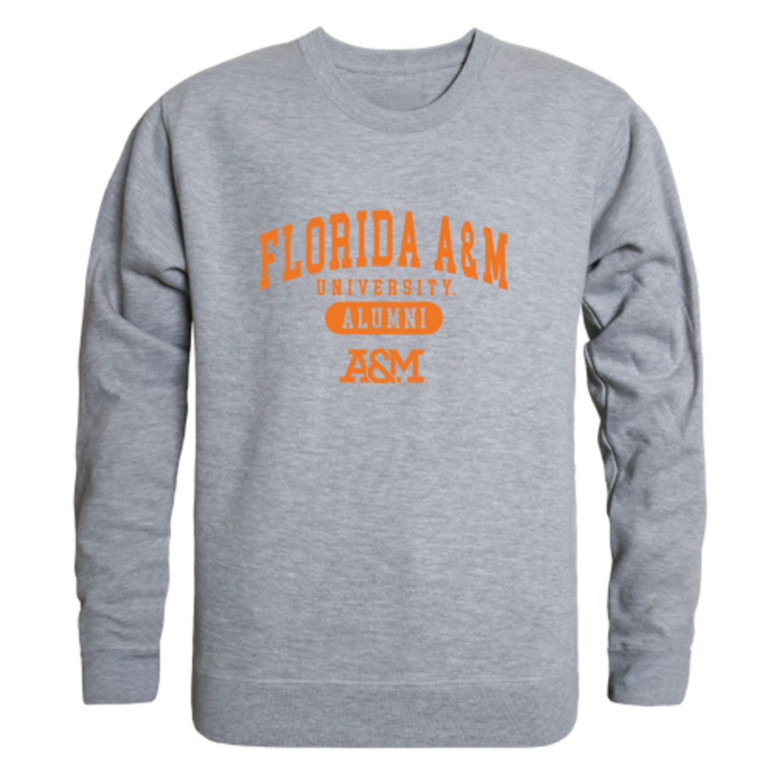 FAMU Florida A&M University Rattlers Alumni Fleece Crewneck Pullover Sweatshirt Heather Charcoal-Campus-Wardrobe