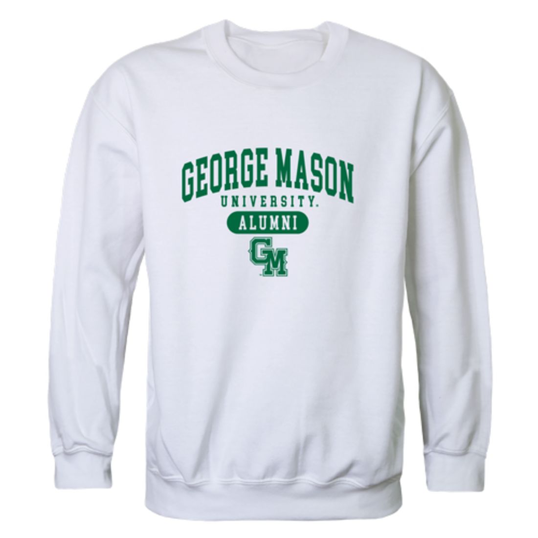 GMU George Mason University Patriots Alumni Fleece Crewneck Pullover Sweatshirt Heather Charcoal-Campus-Wardrobe