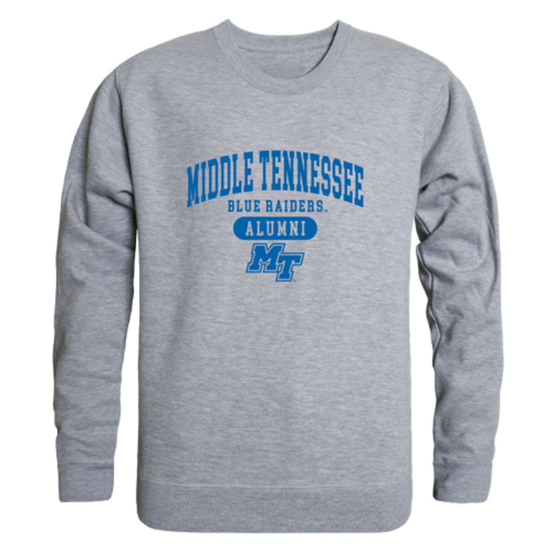 MTSU Middle Tennessee State University Blue Raiders Alumni Fleece Crewneck Pullover Sweatshirt Heather Gray-Campus-Wardrobe