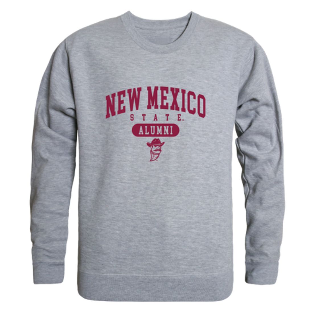 NMSU New Mexico State University Aggies Alumni Fleece Crewneck Pullover Sweatshirt Heather Gray-Campus-Wardrobe