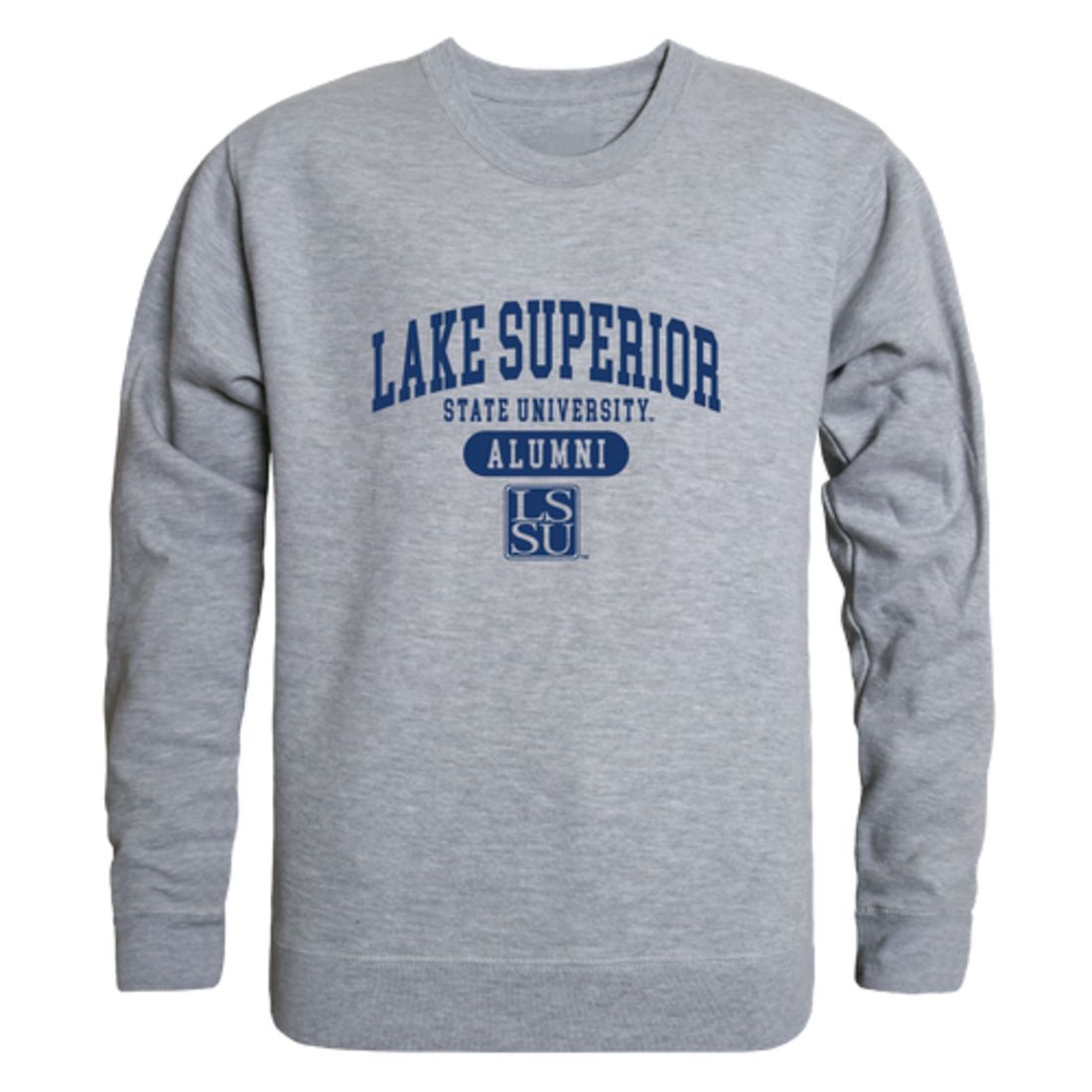 LSSU Lake Superior State University Lakers Alumni Fleece Crewneck Pullover Sweatshirt Heather Gray-Campus-Wardrobe