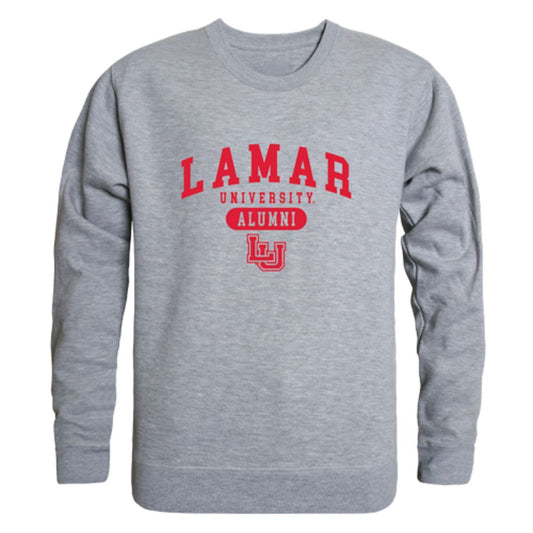 Lamar University Cardinals Alumni Fleece Crewneck Pullover Sweatshirt Heather Gray-Campus-Wardrobe
