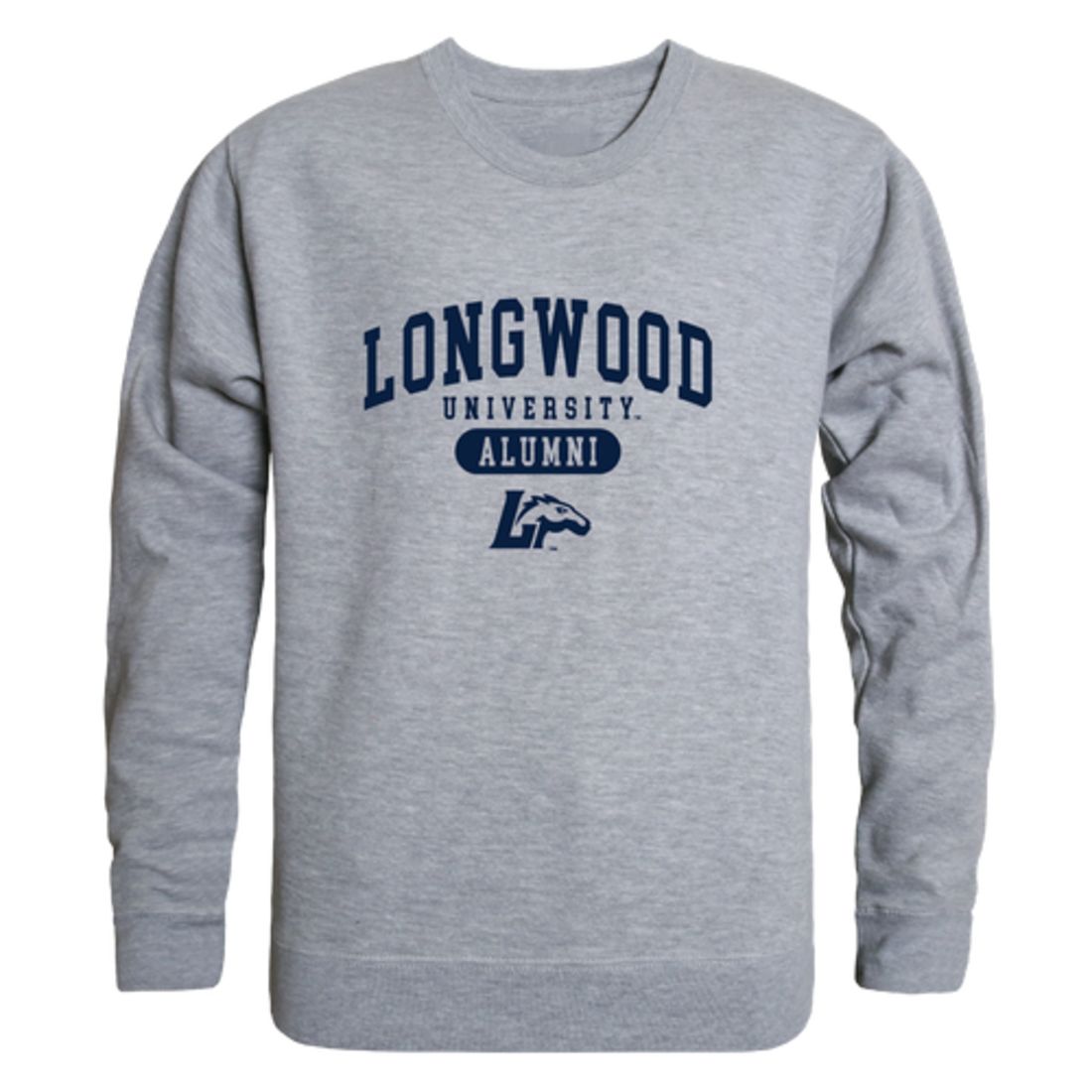 Longwood University Lancers Alumni Fleece Crewneck Pullover Sweatshirt Heather Gray-Campus-Wardrobe