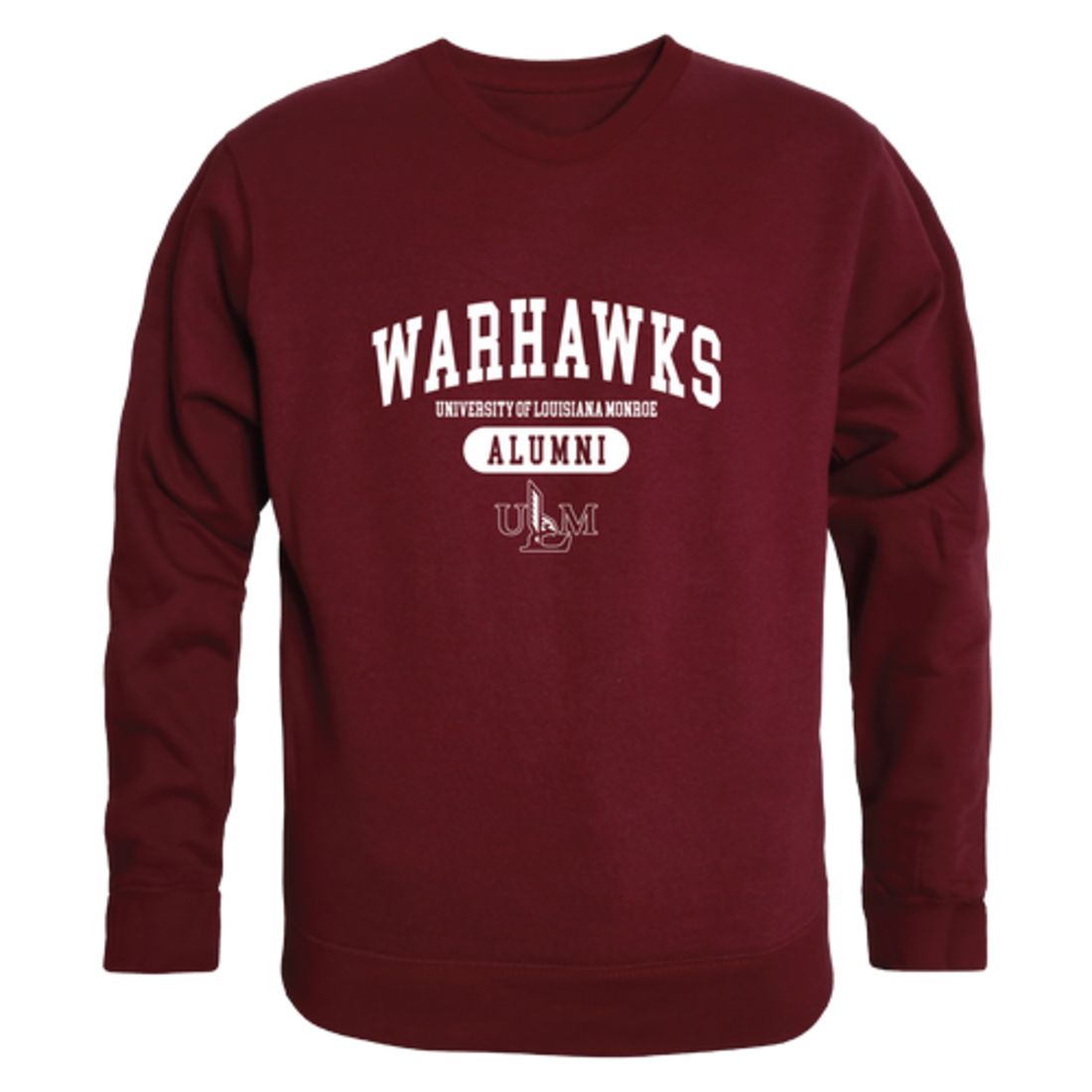 ULM University of Louisiana Monroe Warhawks Alumni Fleece Crewneck Pullover Sweatshirt Heather Gray-Campus-Wardrobe