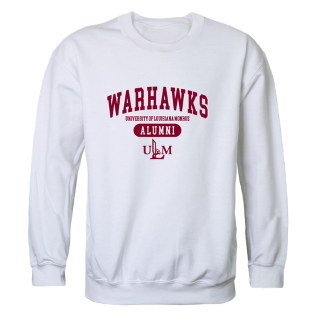 ULM University of Louisiana Monroe Warhawks Alumni Fleece Crewneck Pullover Sweatshirt Heather Gray-Campus-Wardrobe