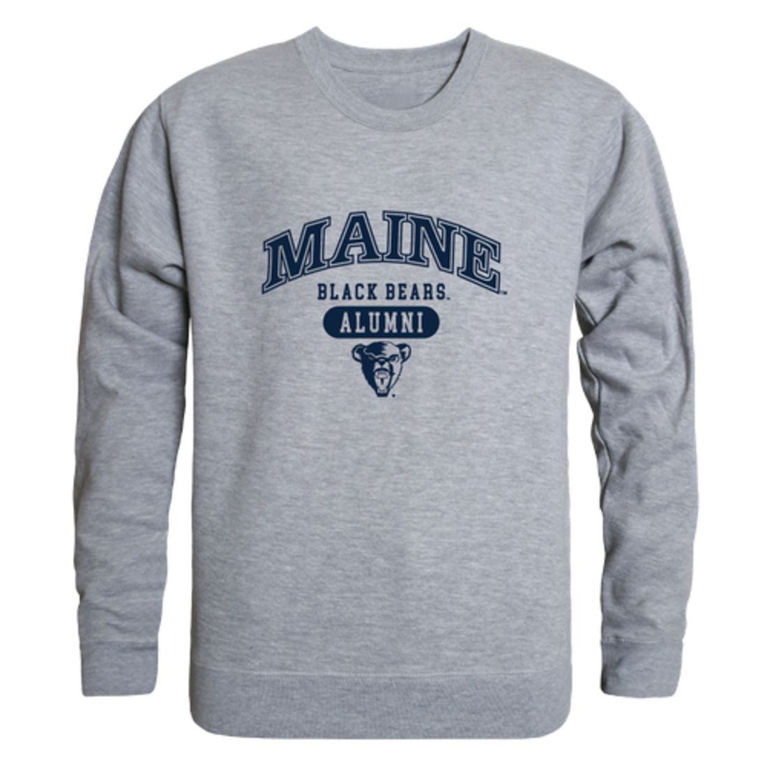 UMaine University of Maine Black Bears Alumni Fleece Crewneck Pullover Sweatshirt Heather Gray-Campus-Wardrobe