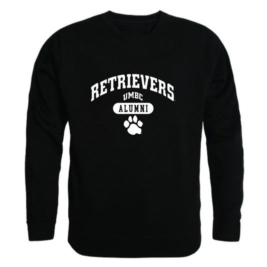 UMBC University of Maryland Baltimore Retrievers Alumni Fleece Crewneck Pullover Sweatshirt Black-Campus-Wardrobe