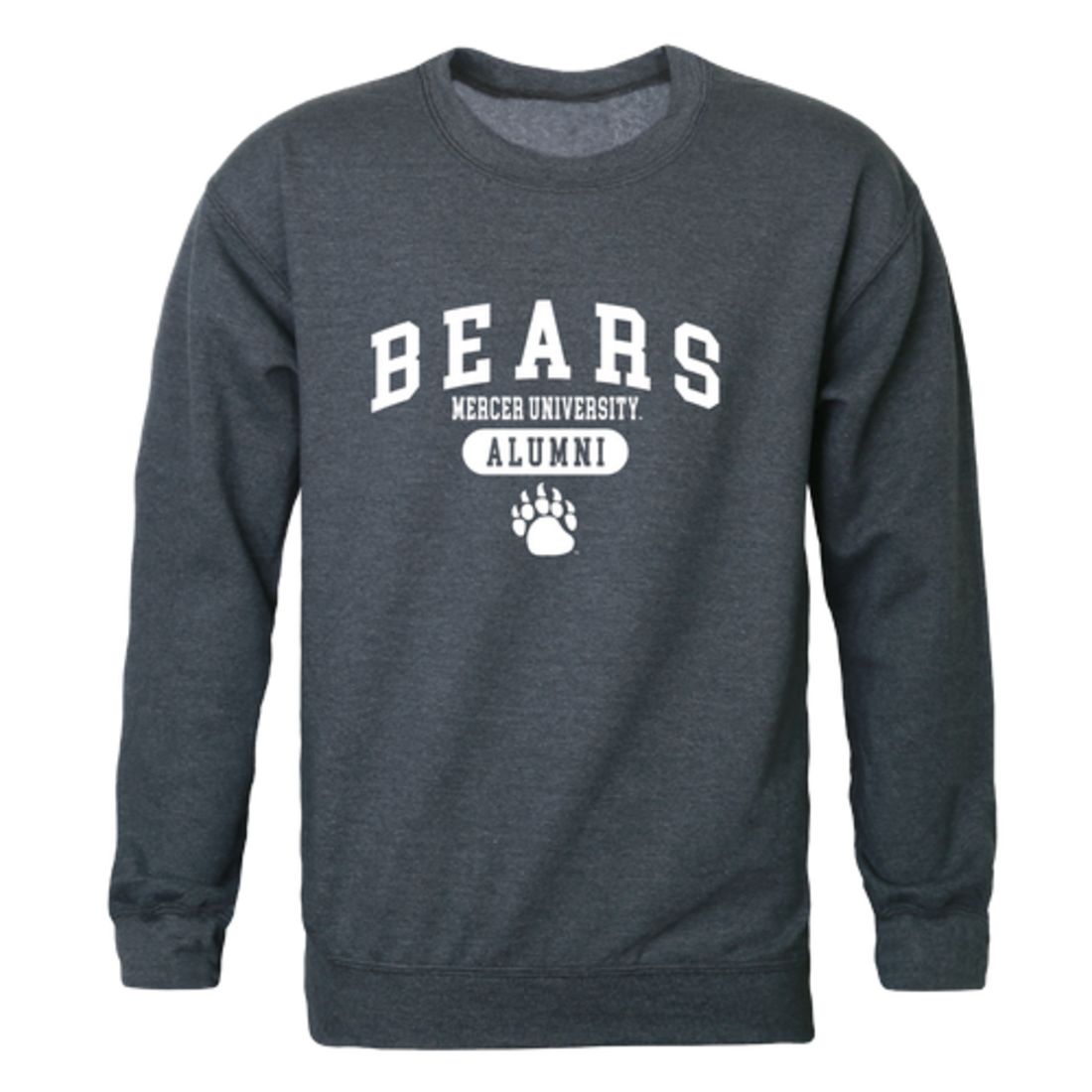 Mercer University Bears Alumni Fleece Crewneck Pullover Sweatshirt Heather Charcoal-Campus-Wardrobe