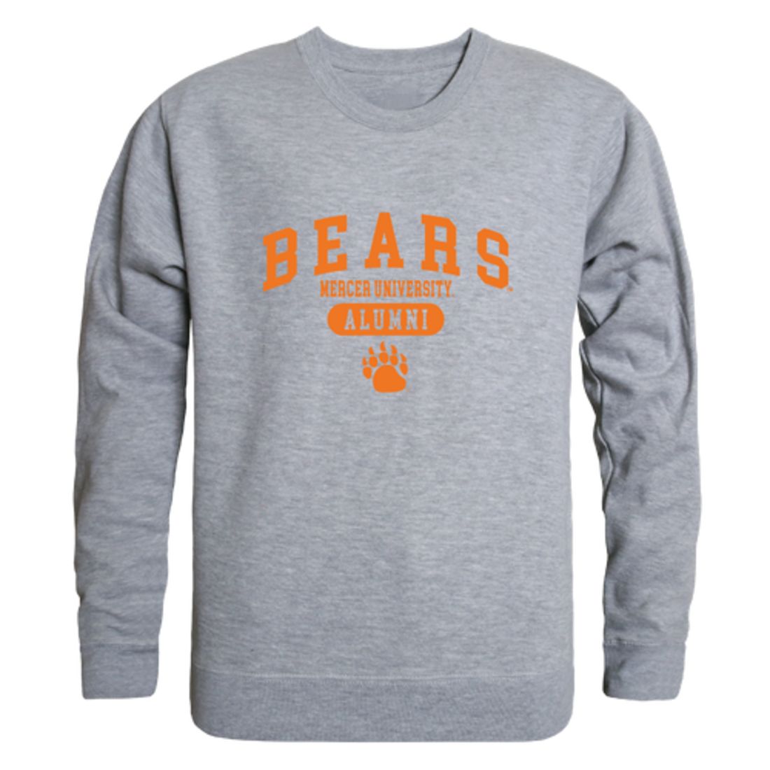 Mercer University Bears Alumni Fleece Crewneck Pullover Sweatshirt Heather Charcoal-Campus-Wardrobe