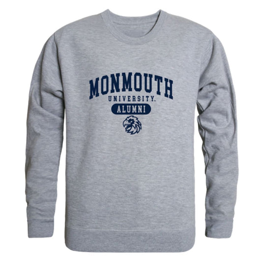 Monmouth University Hawks Alumni Fleece Crewneck Pullover Sweatshirt Heather Gray-Campus-Wardrobe