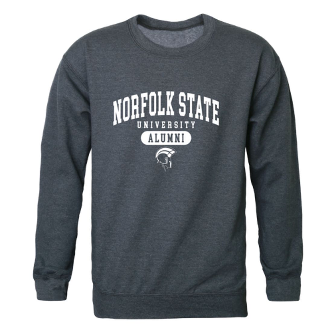 NSU Norfolk State University Spartans Alumni Fleece Crewneck Pullover Sweatshirt Heather Charcoal-Campus-Wardrobe