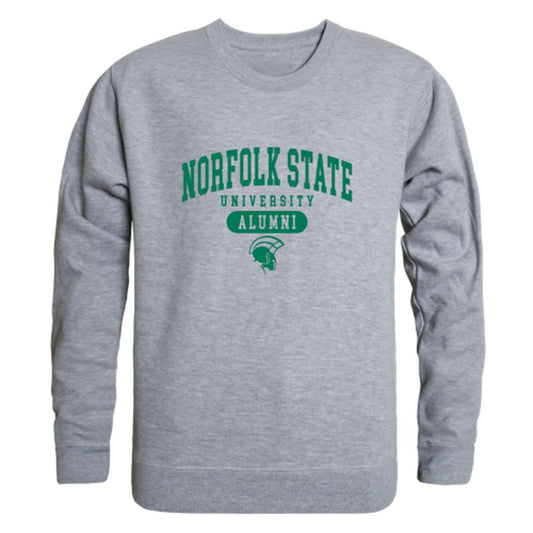 Mouseover Image, NSU Norfolk State University Spartans Alumni Fleece Crewneck Pullover Sweatshirt Heather Charcoal-Campus-Wardrobe