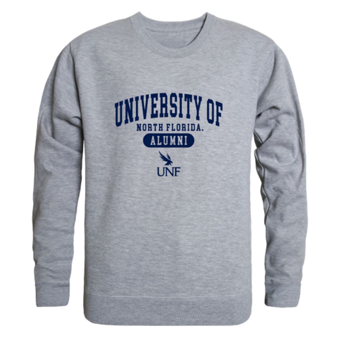 UNF University of North Florida Osprey Alumni Fleece Crewneck Pullover Sweatshirt Heather Gray-Campus-Wardrobe