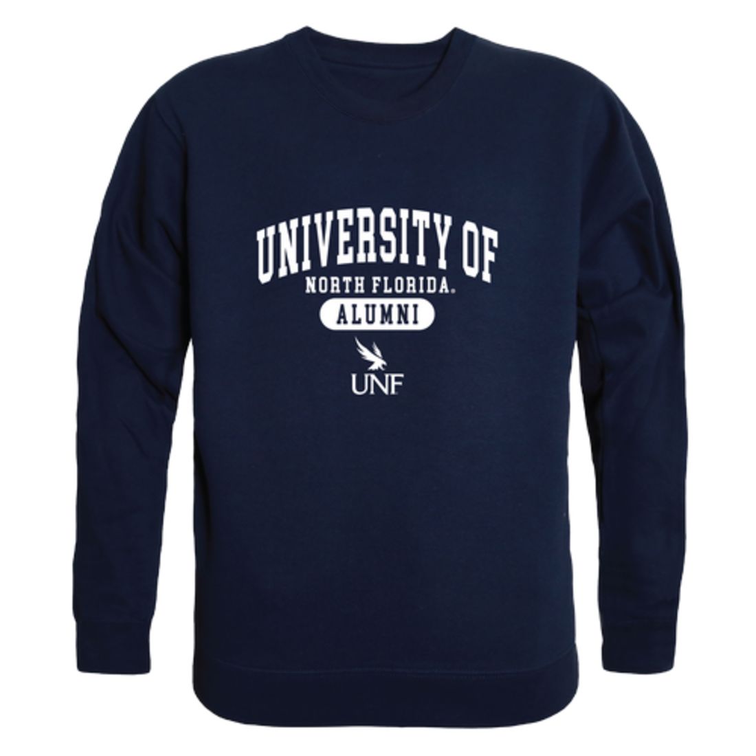 UNF University of North Florida Osprey Alumni Fleece Crewneck Pullover Sweatshirt Heather Gray-Campus-Wardrobe