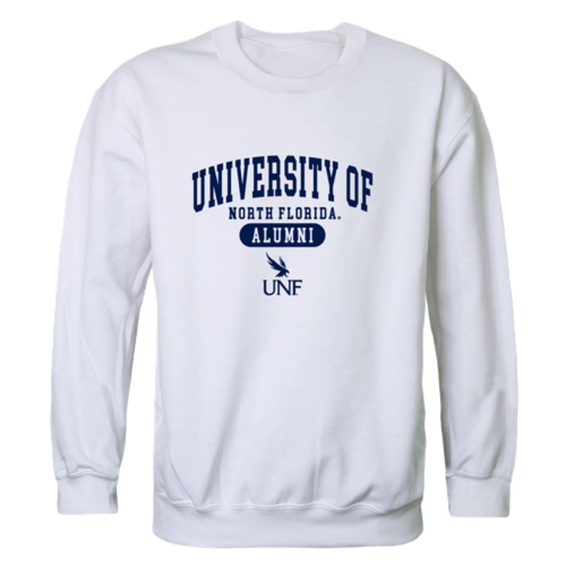 UNF University of North Florida Osprey Alumni Fleece Crewneck Pullover Sweatshirt Heather Gray-Campus-Wardrobe