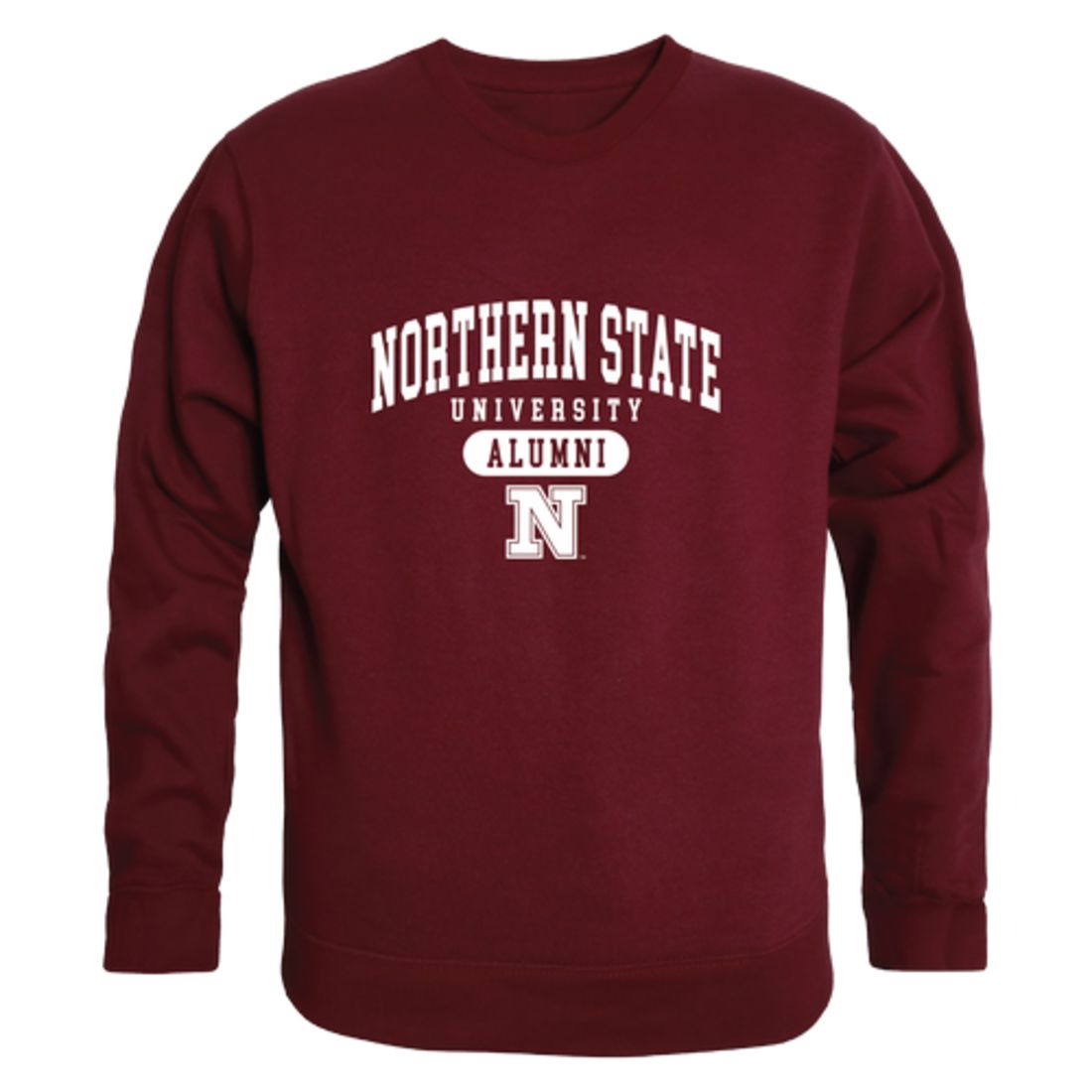 NSU Northern State University Wolves Alumni Fleece Crewneck Pullover Sweatshirt Heather Gray-Campus-Wardrobe