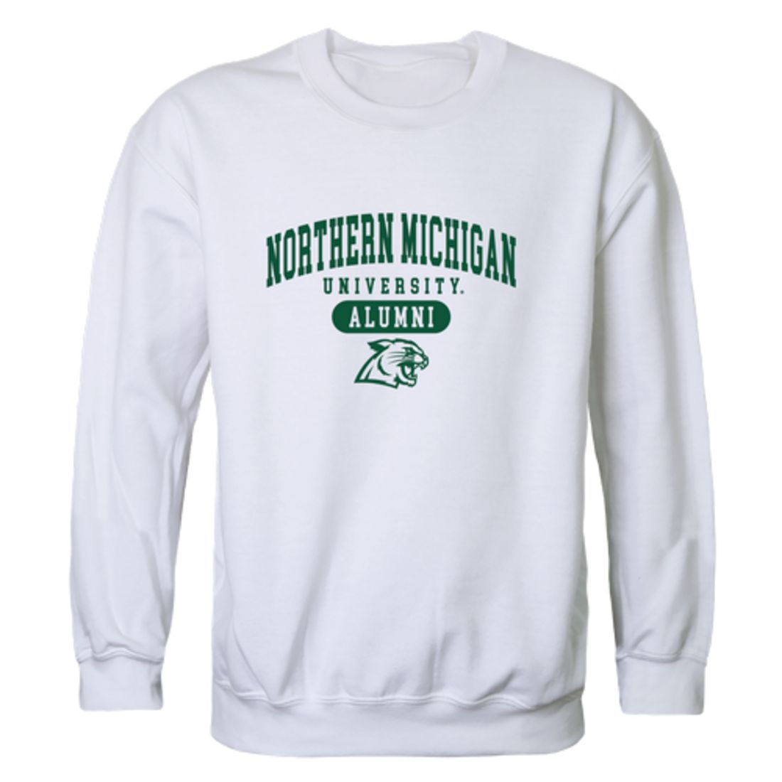 NMU Northern Michigan University Wildcats Alumni Fleece Crewneck Pullover Sweatshirt Forest-Campus-Wardrobe