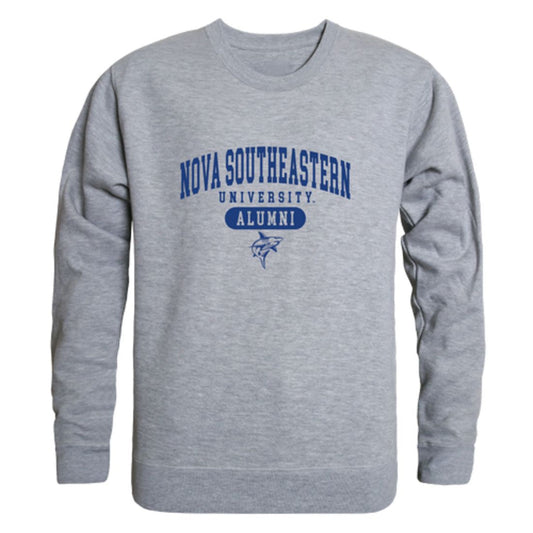 NSU Nova Southeastern University Sharks Alumni Fleece Crewneck Pullover Sweatshirt Heather Gray-Campus-Wardrobe