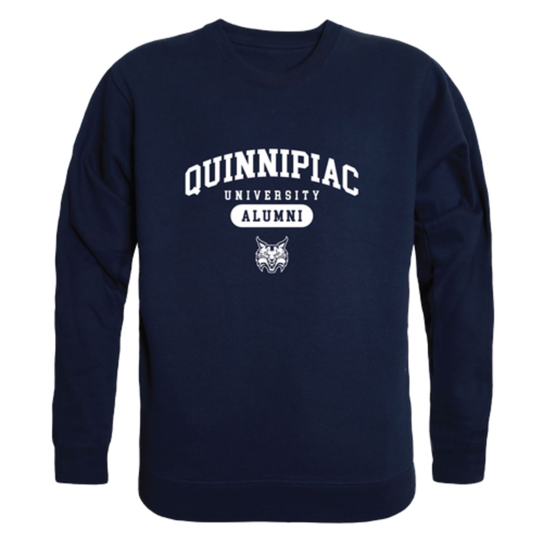 QU Quinnipiac University Bobcats Alumni Fleece Crewneck Pullover Sweatshirt Heather Gray-Campus-Wardrobe