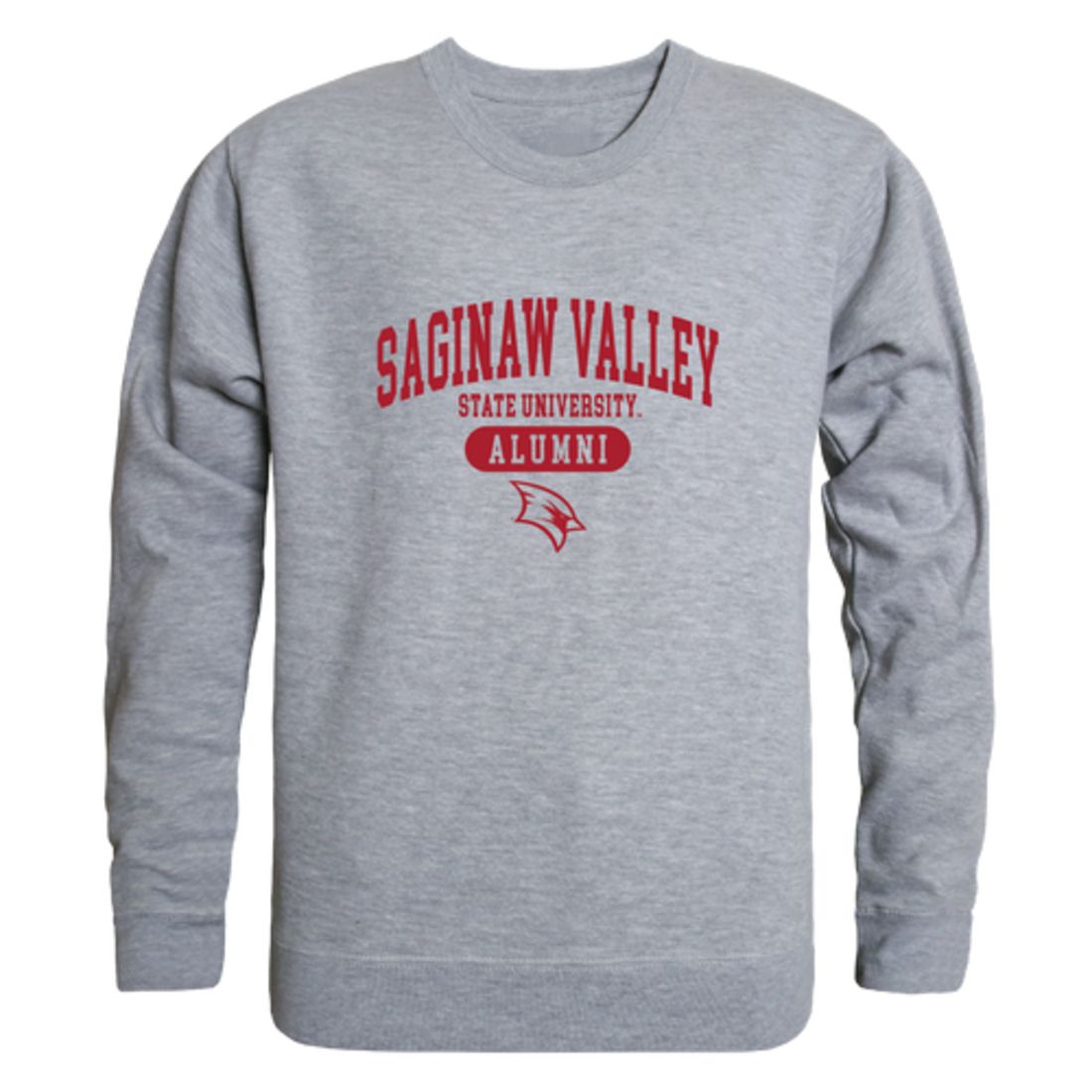 SVSU Saginaw Valley State University Cardinals Alumni Fleece Crewneck Pullover Sweatshirt Heather Gray-Campus-Wardrobe