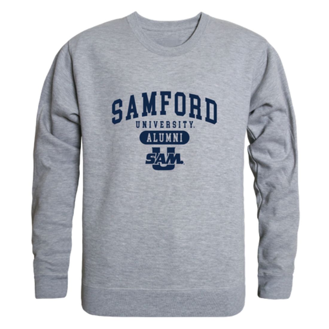 Samford University Bulldogs Alumni Fleece Crewneck Pullover Sweatshirt Heather Gray-Campus-Wardrobe