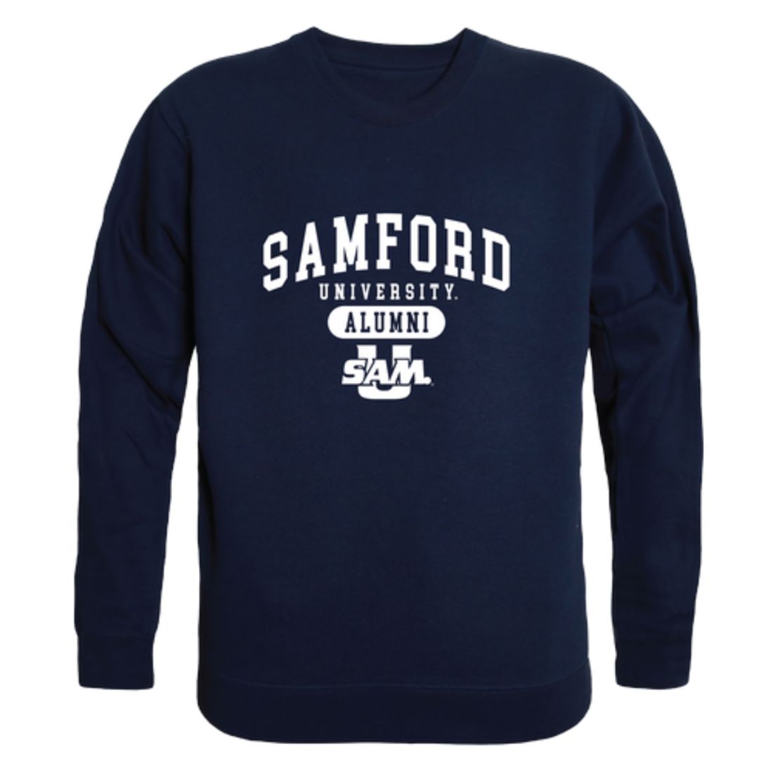 Samford University Bulldogs Alumni Fleece Crewneck Pullover Sweatshirt Heather Gray-Campus-Wardrobe