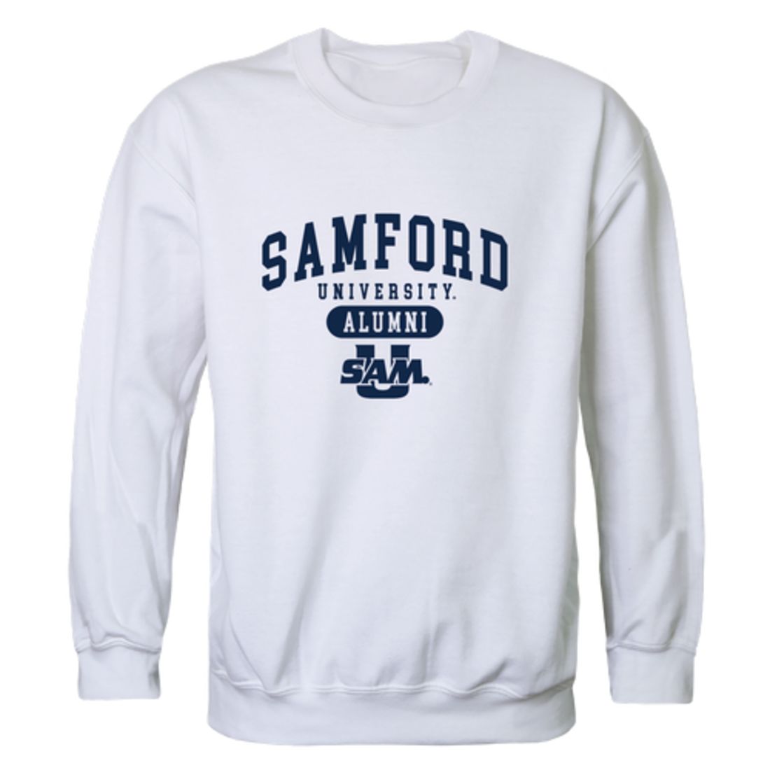 Samford University Bulldogs Alumni Fleece Crewneck Pullover Sweatshirt Heather Gray-Campus-Wardrobe