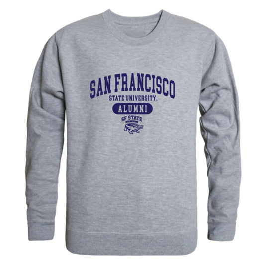 Mouseover Image, SFSU San Francisco State University Gators Alumni Fleece Crewneck Pullover Sweatshirt Heather Charcoal-Campus-Wardrobe