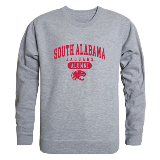 University of South Alabama Jaguars Alumni Fleece Crewneck Pullover Sweatshirt Heather Gray-Campus-Wardrobe
