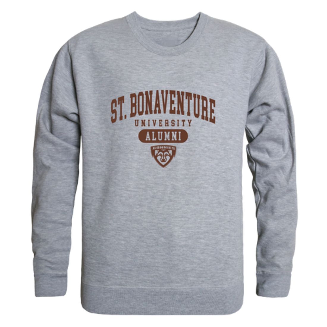 SBU St. Bonaventure University Bonnies Alumni Fleece Crewneck Pullover Sweatshirt Heather Charcoal-Campus-Wardrobe