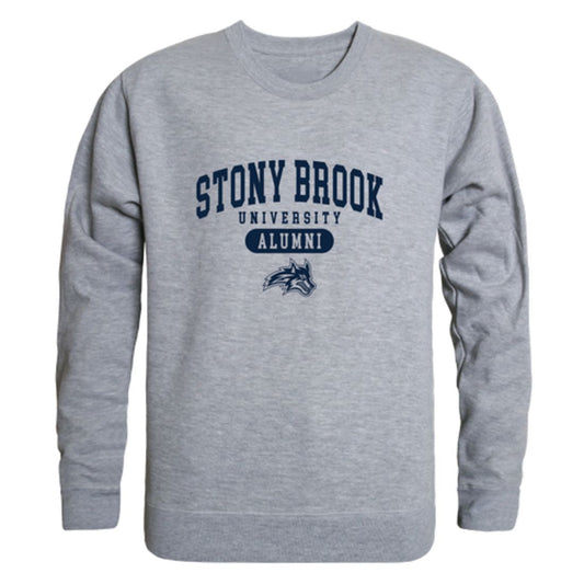 Stony Brook University Seawolves Alumni Fleece Crewneck Pullover Sweatshirt Heather Gray-Campus-Wardrobe