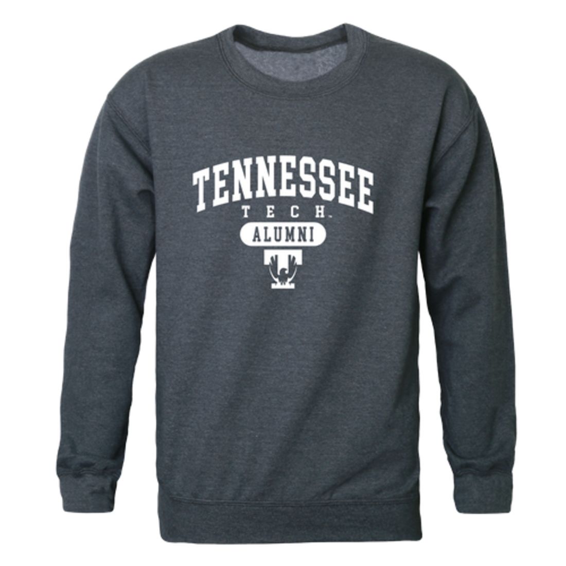 TTU Tennessee Tech University Golden Eagles Alumni Fleece Crewneck Pullover Sweatshirt Heather Charcoal-Campus-Wardrobe