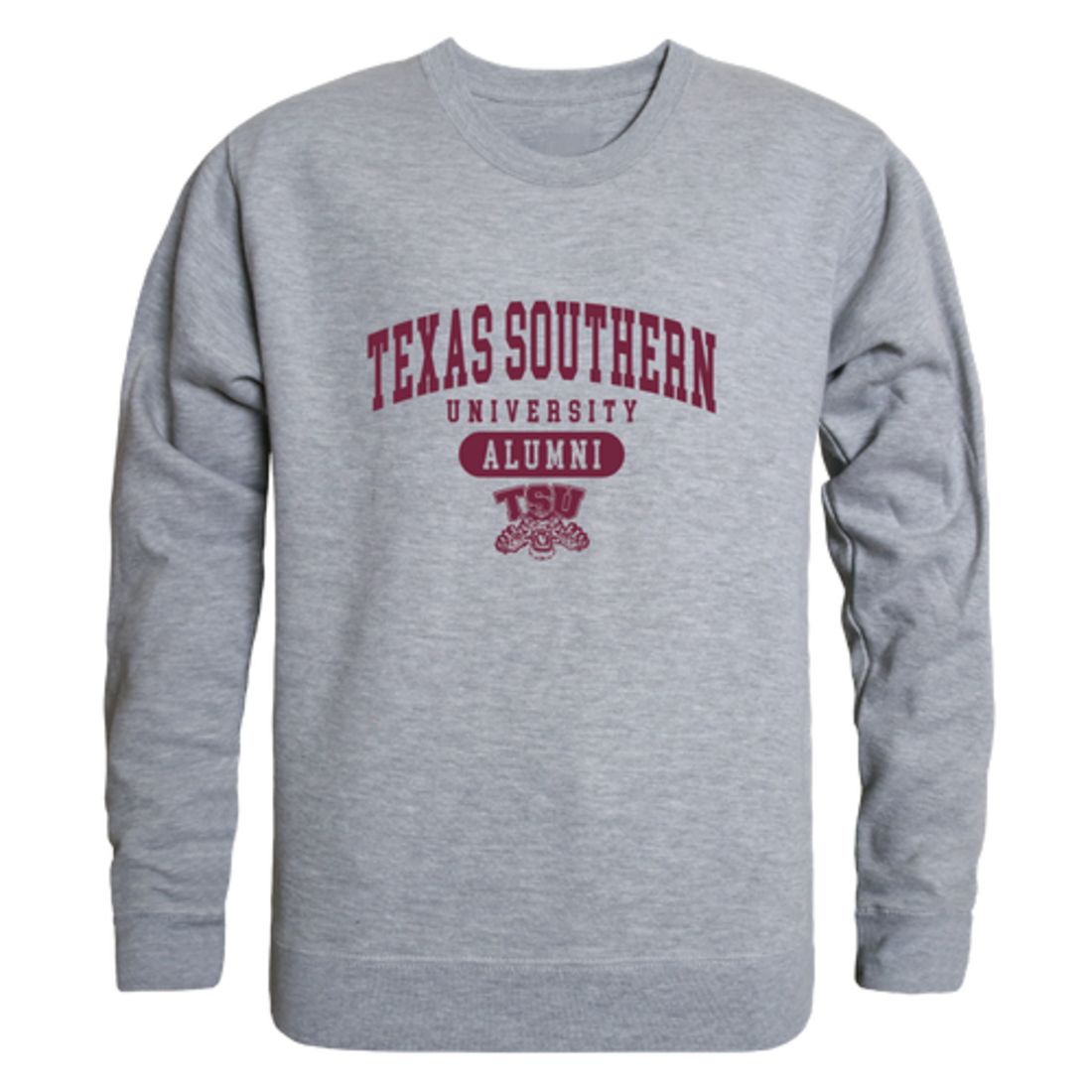 TSU Texas Southern University Tigers Alumni Fleece Crewneck Pullover Sweatshirt Heather Gray-Campus-Wardrobe