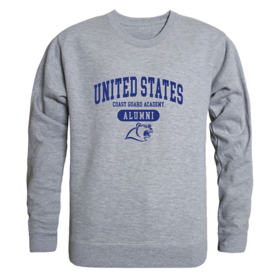 USCGA United States Coast Guard Academy Bears Alumni Fleece Crewneck Pullover Sweatshirt Heather Gray-Campus-Wardrobe