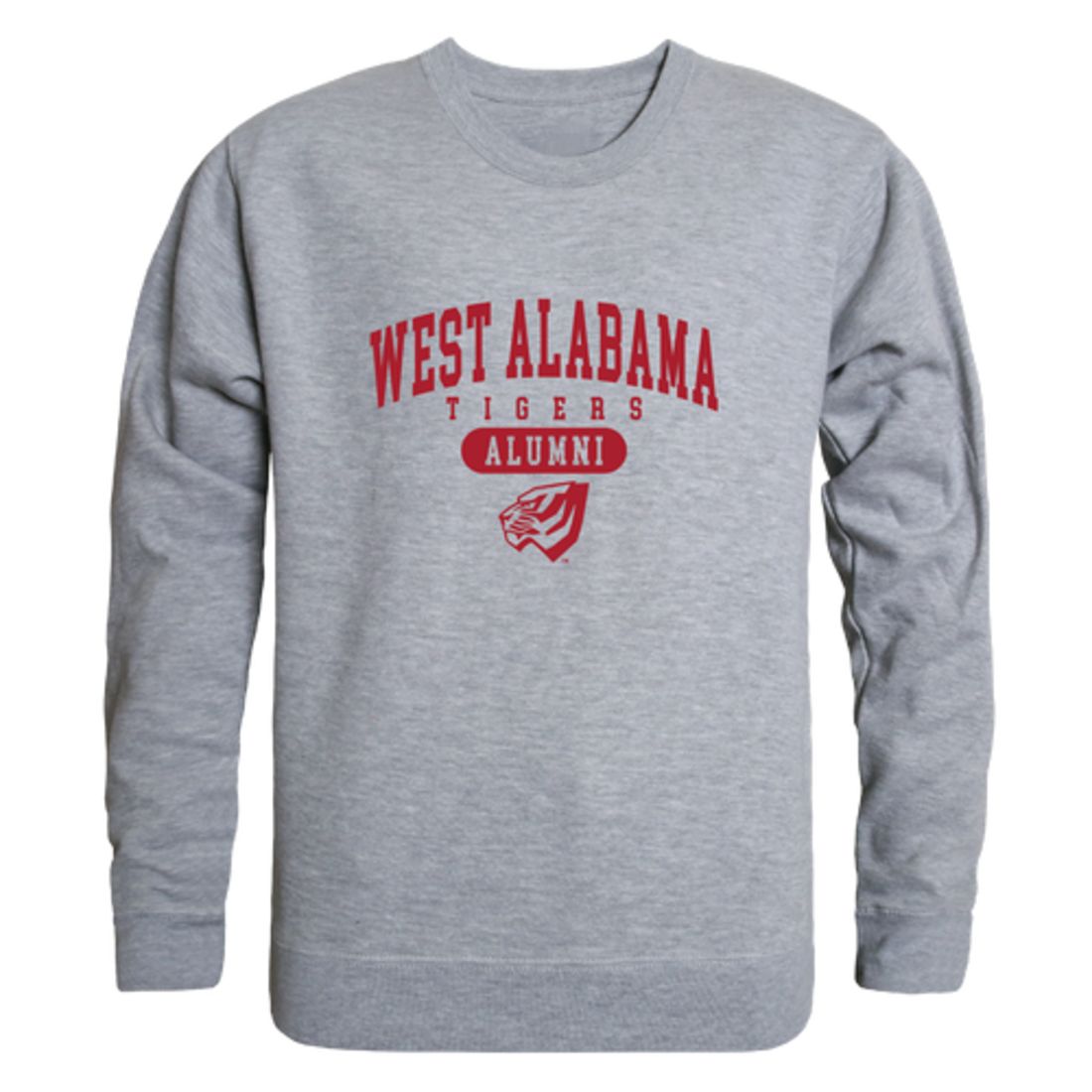 UWA University of West Alabama Tigers Alumni Fleece Crewneck Pullover Sweatshirt Heather Charcoal-Campus-Wardrobe