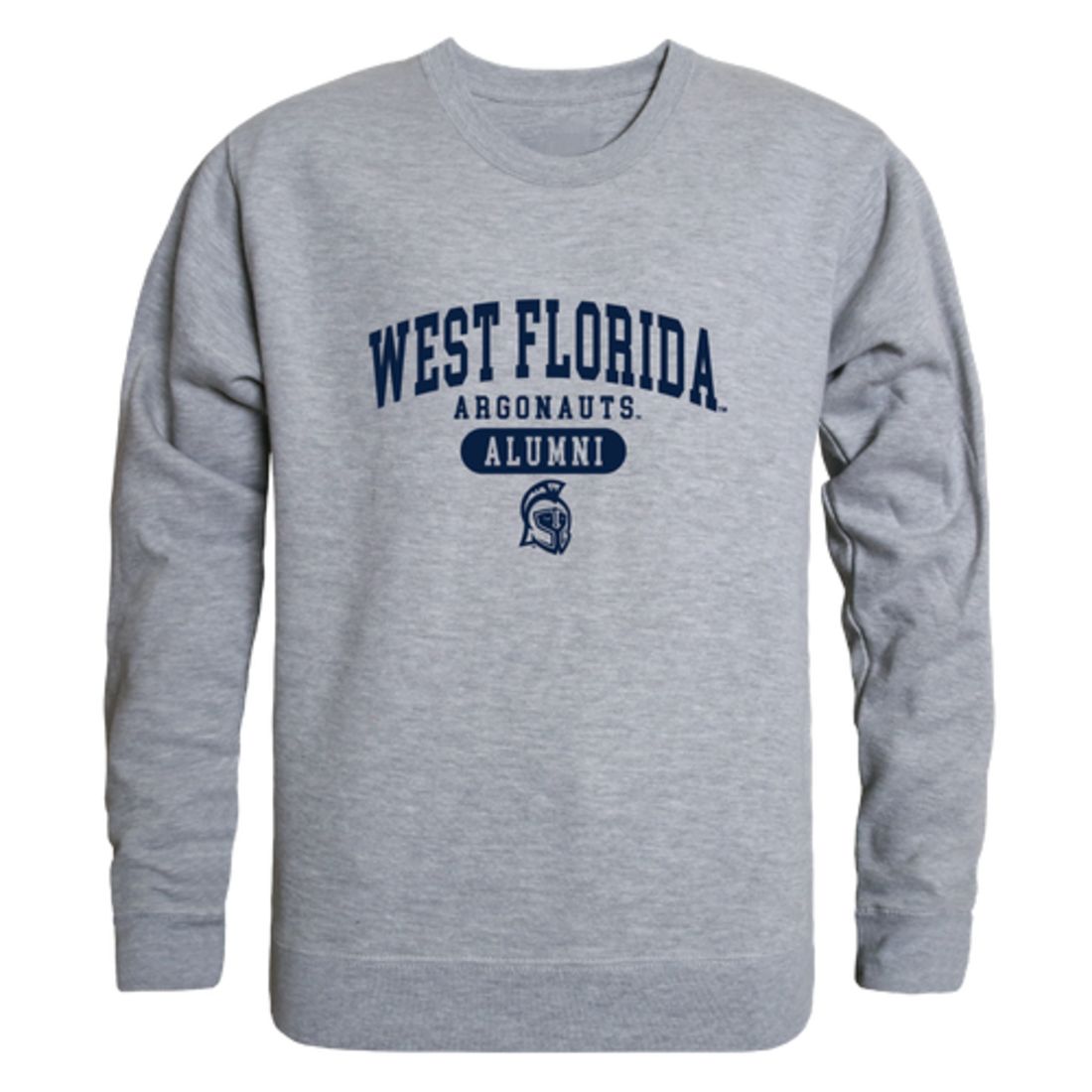 UWF University of West Florida Argonauts Alumni Fleece Crewneck Pullover Sweatshirt Heather Gray-Campus-Wardrobe