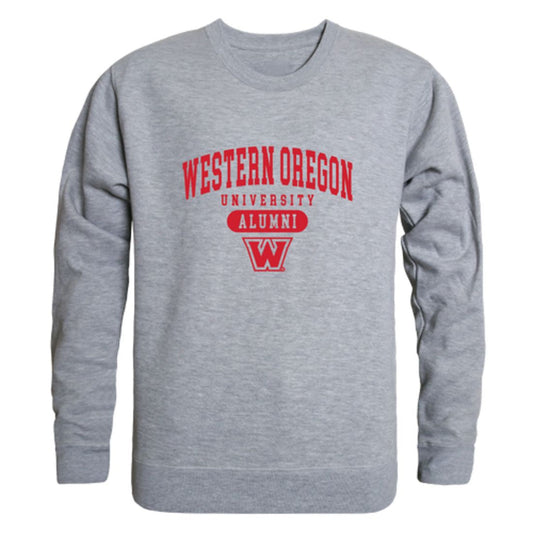 WOU Western Oregon University Wolves Alumni Fleece Crewneck Pullover Sweatshirt Heather Gray-Campus-Wardrobe