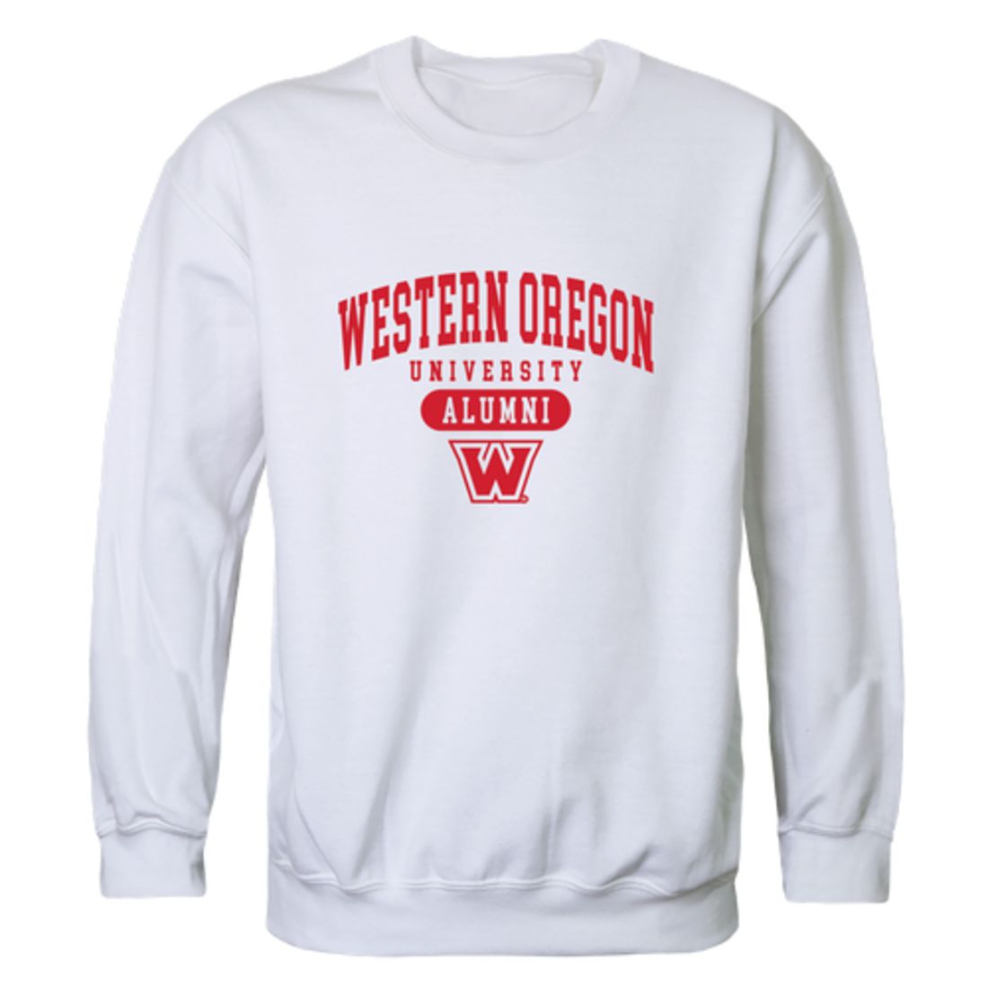 WOU Western Oregon University Wolves Alumni Fleece Crewneck Pullover Sweatshirt Heather Gray-Campus-Wardrobe