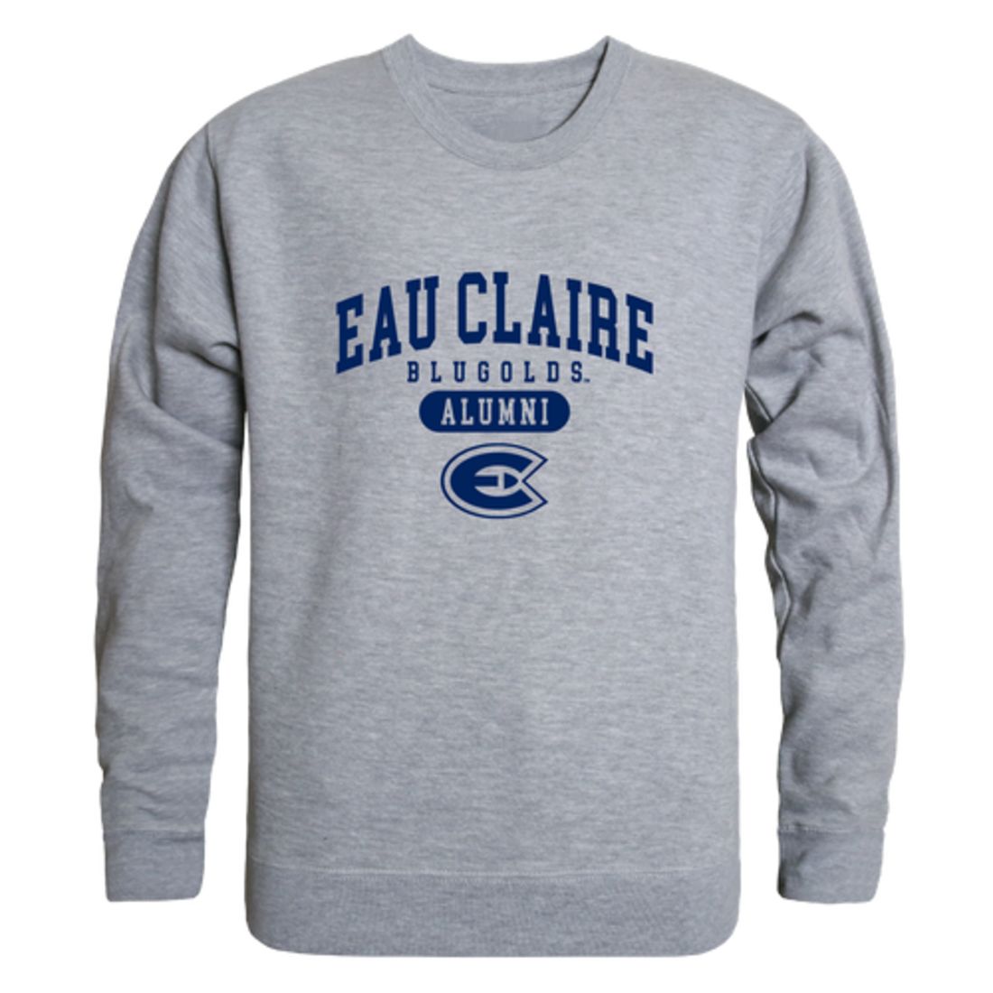 UWEC University of Wisconsin-Eau Claire Blugolds Alumni Fleece Crewneck Pullover Sweatshirt Heather Gray-Campus-Wardrobe