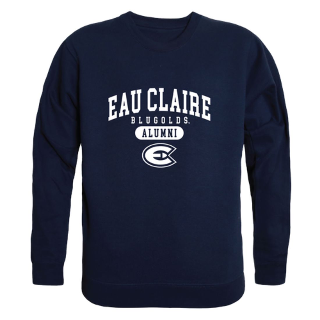 UWEC University of Wisconsin-Eau Claire Blugolds Alumni Fleece Crewneck Pullover Sweatshirt Heather Gray-Campus-Wardrobe