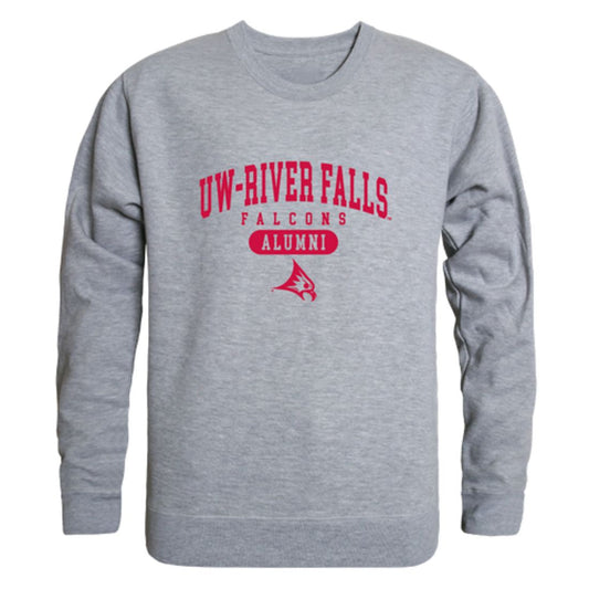 UWRF University of Wisconsin River Falls Falcons Alumni Fleece Crewneck Pullover Sweatshirt Heather Gray-Campus-Wardrobe