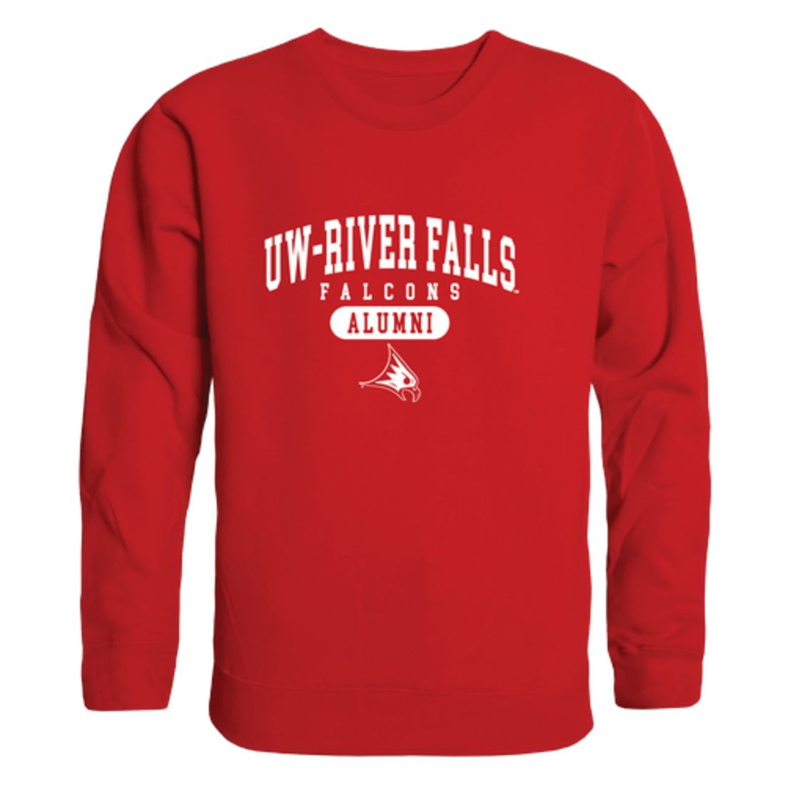 UWRF University of Wisconsin River Falls Falcons Alumni Fleece Crewneck Pullover Sweatshirt Heather Gray-Campus-Wardrobe