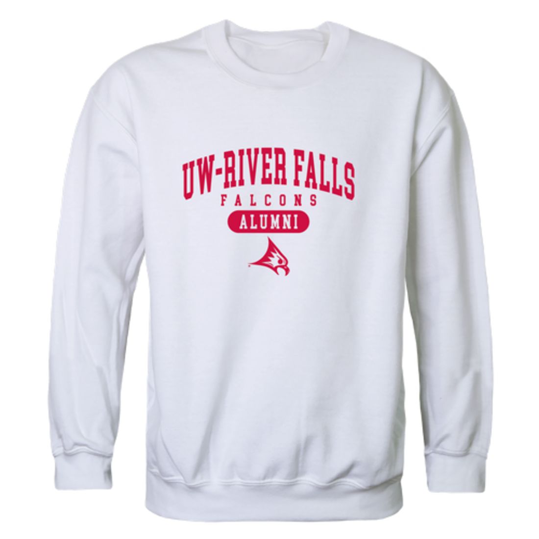 UWRF University of Wisconsin River Falls Falcons Alumni Fleece Crewneck Pullover Sweatshirt Heather Gray-Campus-Wardrobe